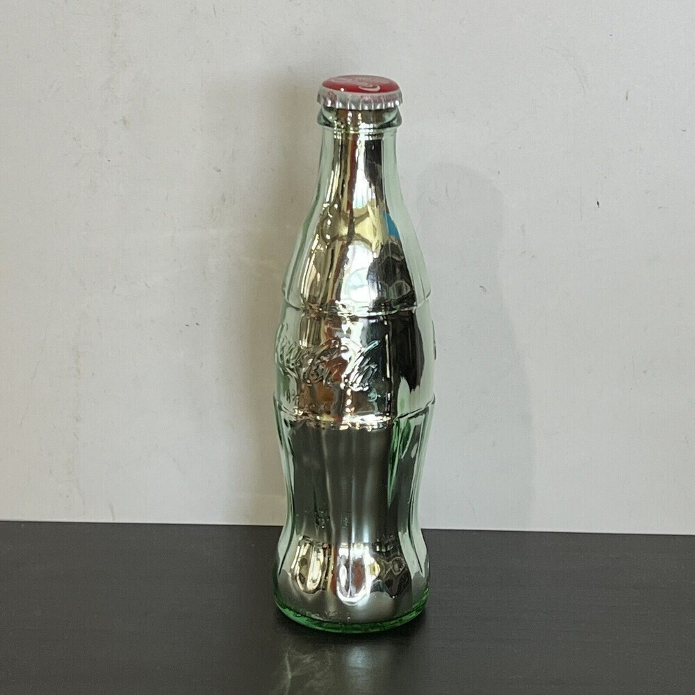 VTG 90S COCA COLA SILVER CHROME METAL COKE BOTTLE NEW ORLEANS STAMPED CO